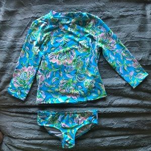 Lilly Pulitzer rashguard set Girl size 7 Hardly worn!
